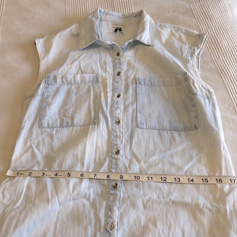 Dynamite Sleeveless Light Blue Denim Dress Size Medium - Picture 5 of 7